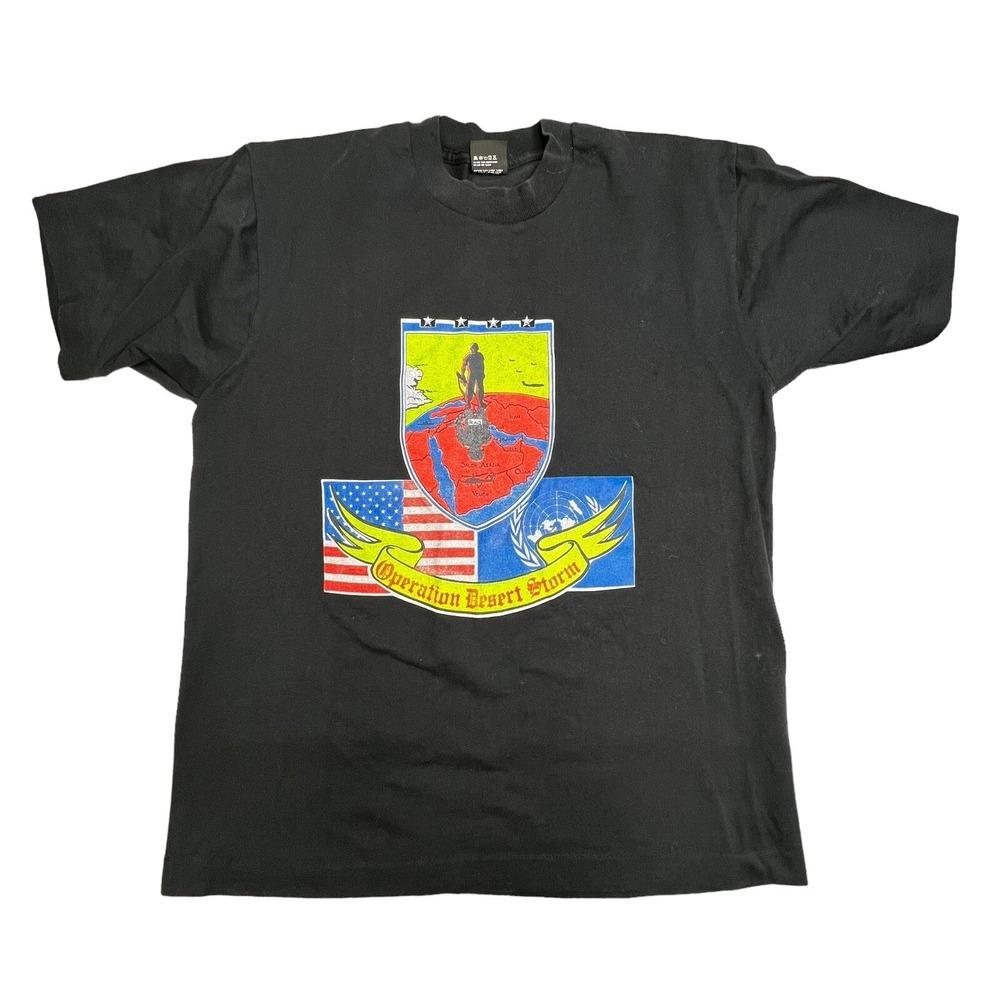 Vintage 90s Operation Desert Storm T Shirt USA Made Single Stitch Gulf War Large